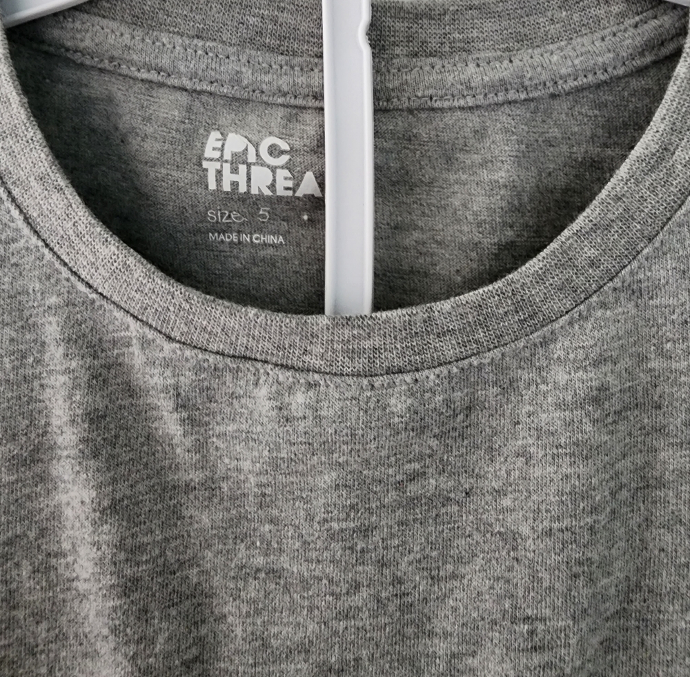 Sz 5 Epic Threads gray t-shirt minimalist neutral lowkey - Picture 4 of 6
